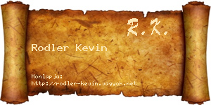 Rodler Kevin névjegykártya
